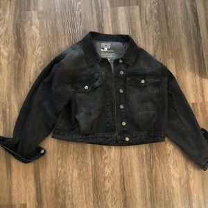 BP Pleat Front Denim Jacket in black